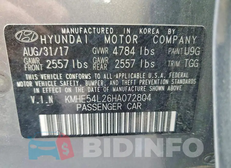 KMHE54L26HA072804 Photo# 13