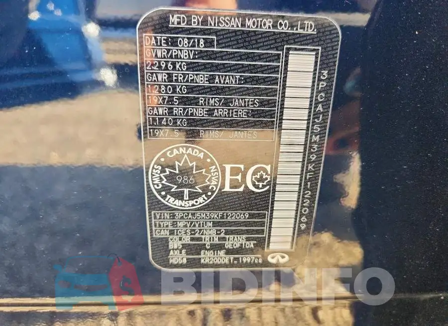3PCAJ5M39KF122069 Photo# 12