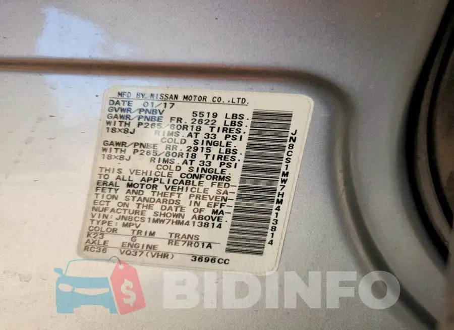 JN8CS1MW7HM413814 Photo# 12