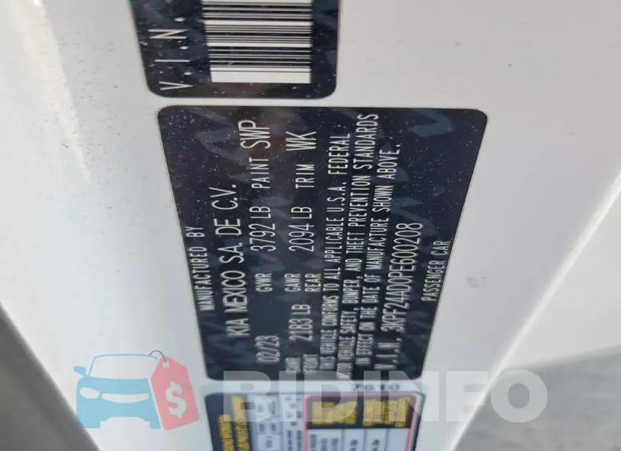3KPF24AD0PE600208 Photo# 13