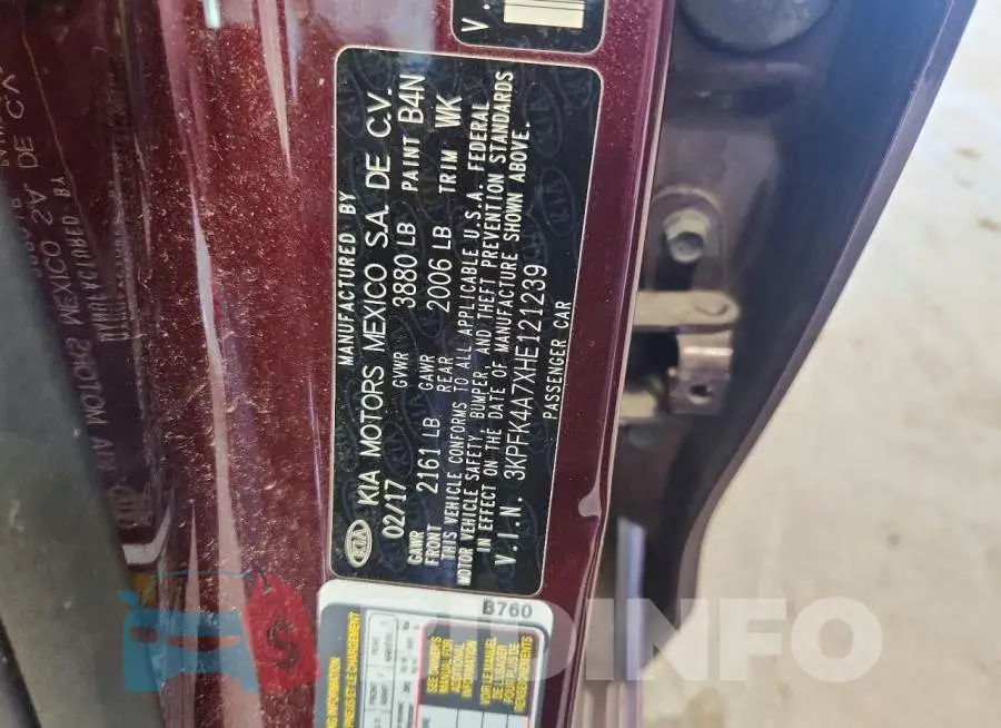 3KPFK4A7XHE121239 Photo# 12