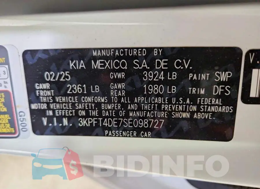 3KPFT4DE7SE098727 Photo# 12