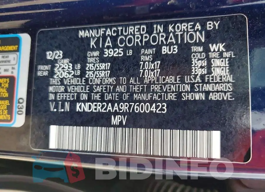 KNDER2AA9R7600423 Photo# 13