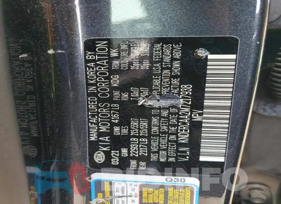 KNDERCAA2M7217938 Photo# 13