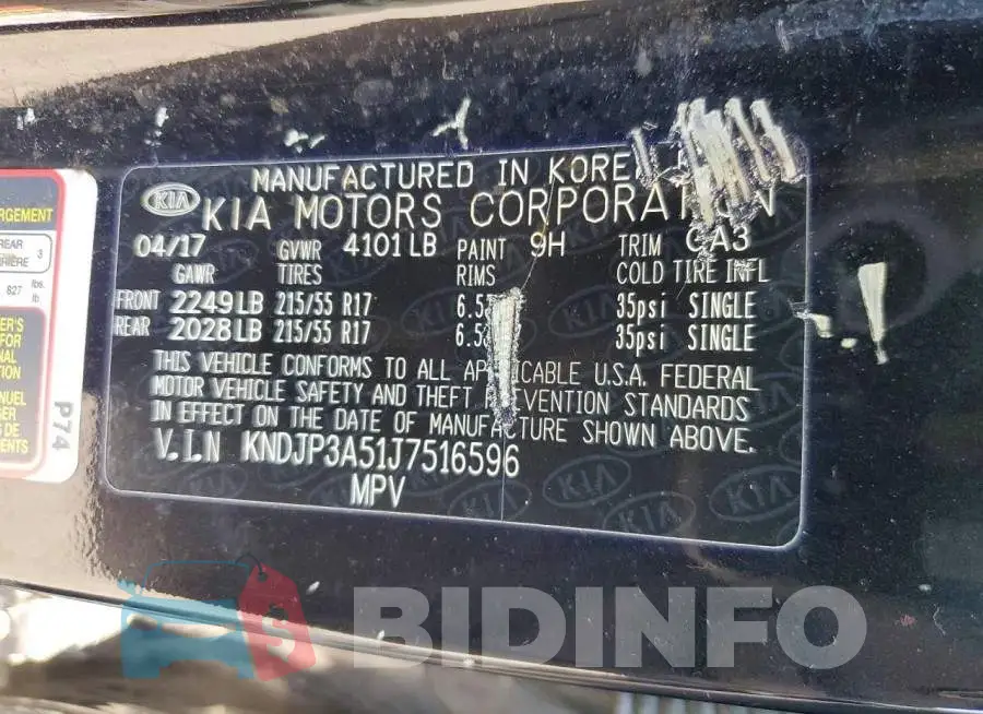 KNDJP3A51J7516596 Photo# 13