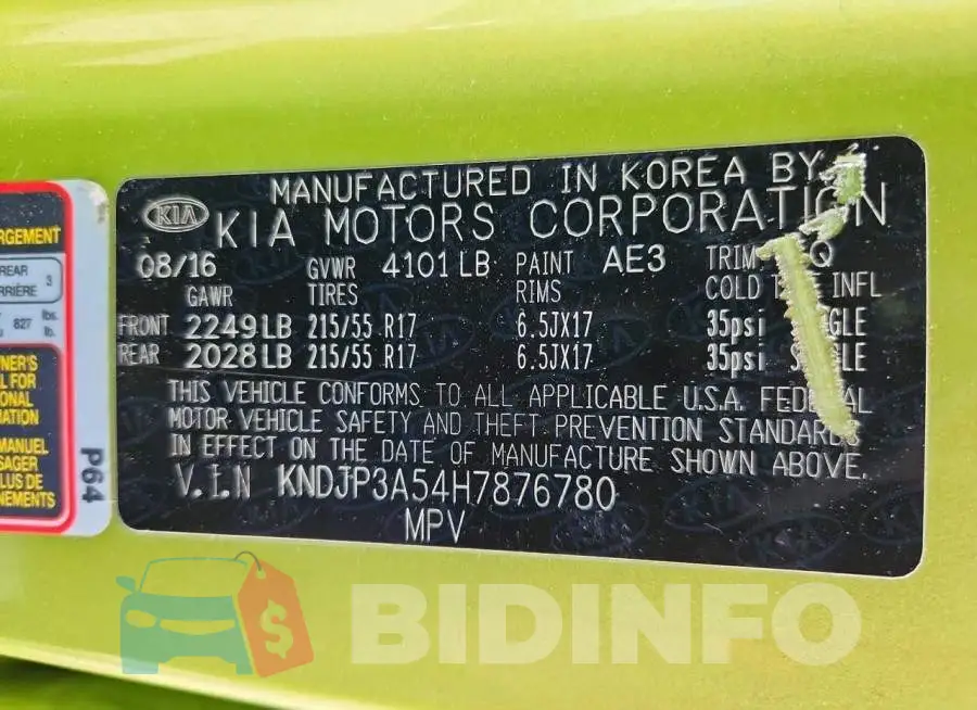 KNDJP3A54H7876780 Photo# 12