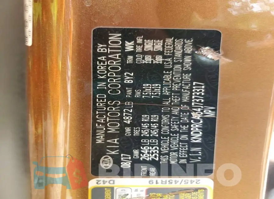 KNDPRCA64J7373317 Photo# 13