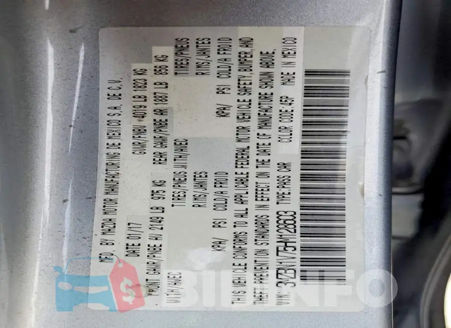 3MZBN1V75HM128603 Photo# 12