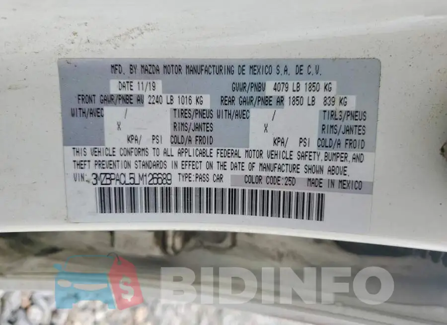 3MZBPACL5LM126689 Photo# 12