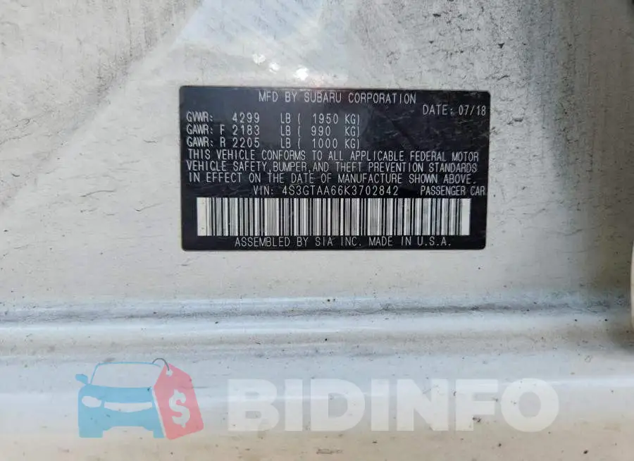 4S3GTAA66K3702842 Photo# 12