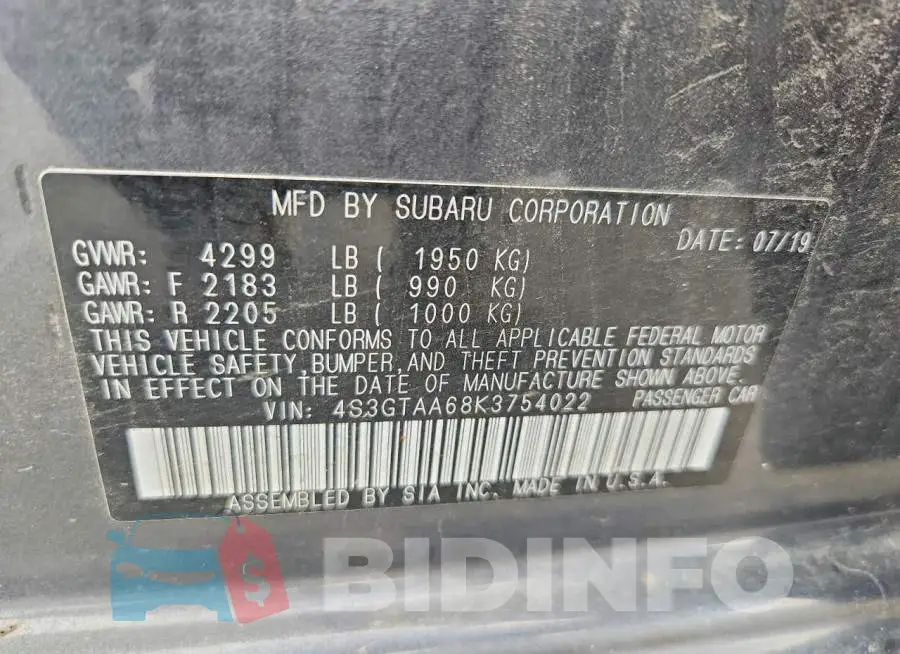 4S3GTAA68K3754022 Photo# 13