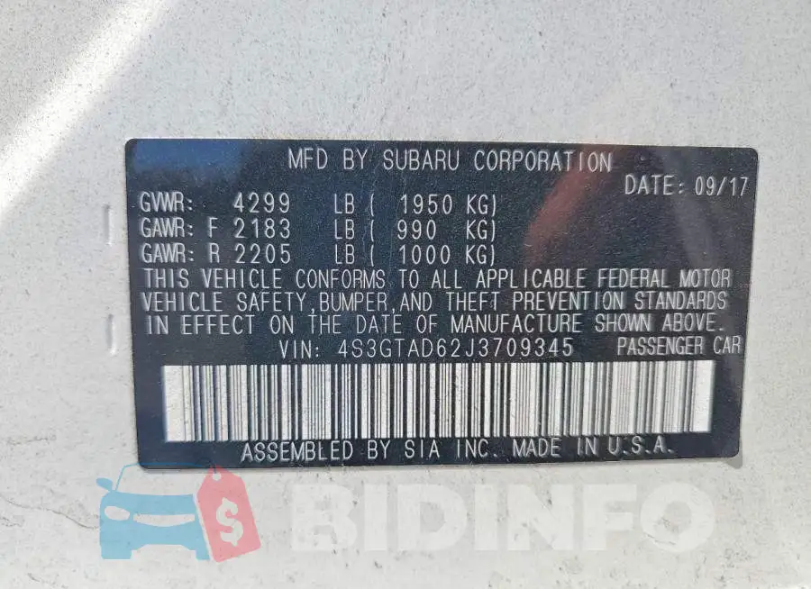 4S3GTAD62J3709345 Photo# 12