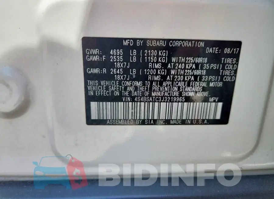 4S4BSATC3J3219965 Photo# 13