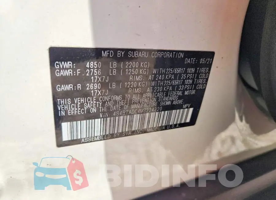 4S4BTADC4M3224320 Photo# 12