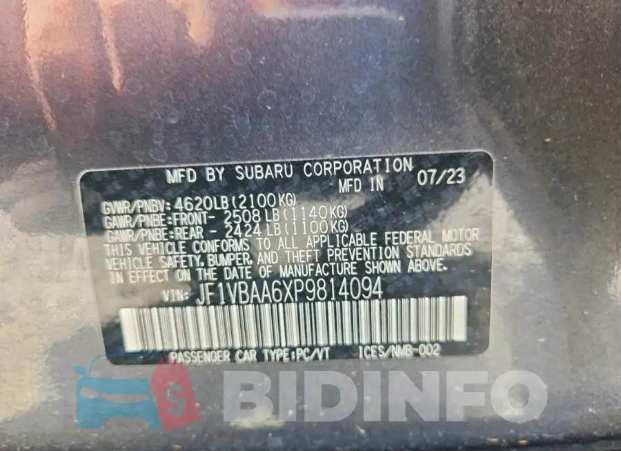 JF1VBAA6XP9814094 Photo# 12