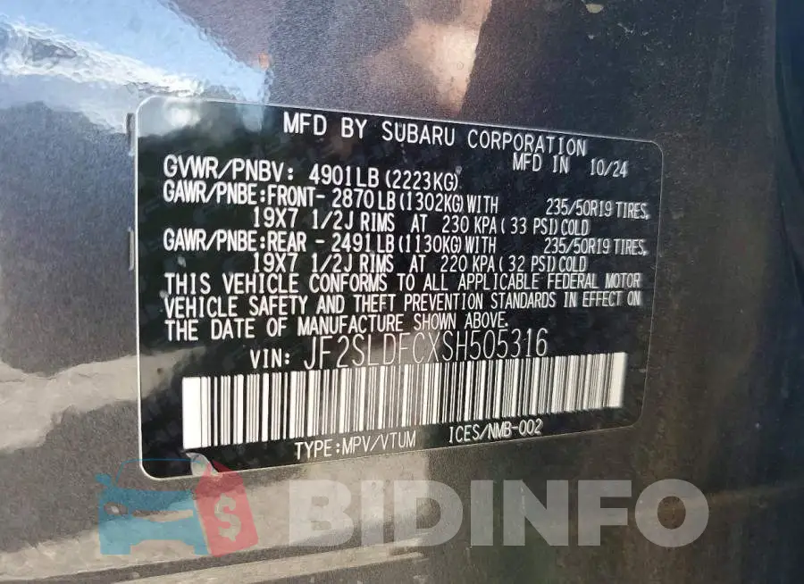 JF2SLDFCXSH505316 Photo# 13