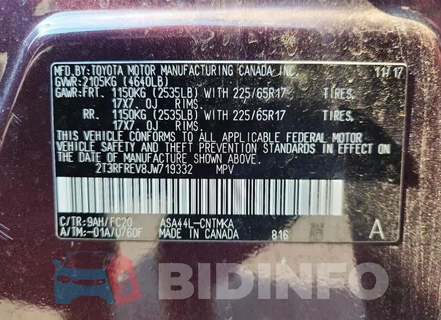 2T3RFREV8JW719332 Photo# 13