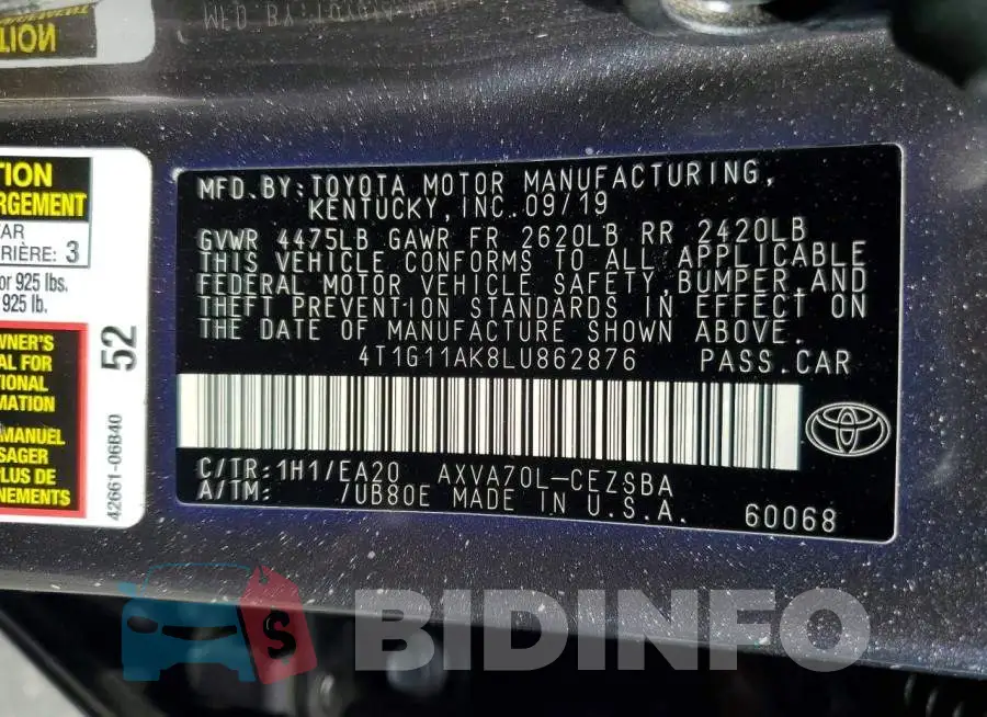 4T1G11AK8LU862876 Photo# 13