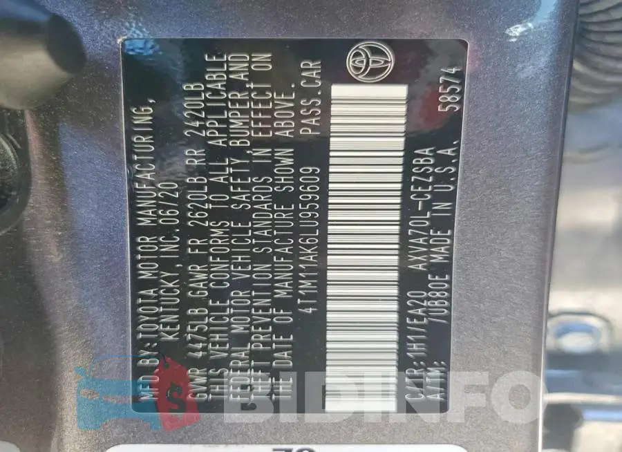 4T1M11AK6LU959609 Photo# 12