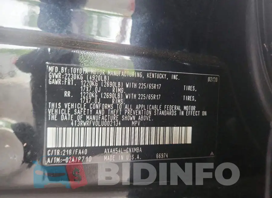 4T3RWRFV0LU002134 Photo# 13