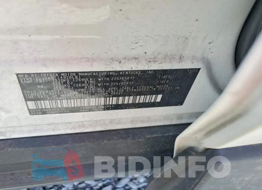 4T3RWRFV2RU117844 Photo# 13