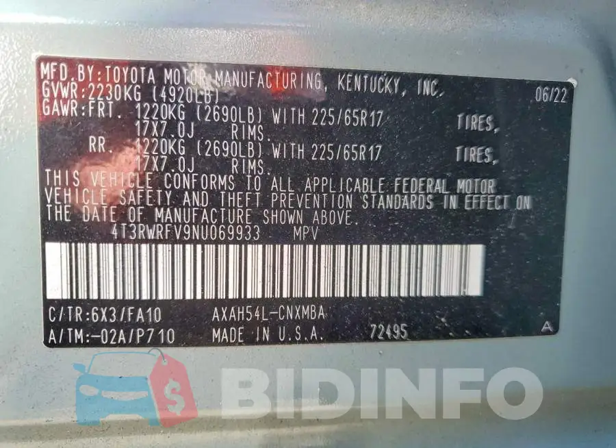 4T3RWRFV9NU069933 Photo# 14