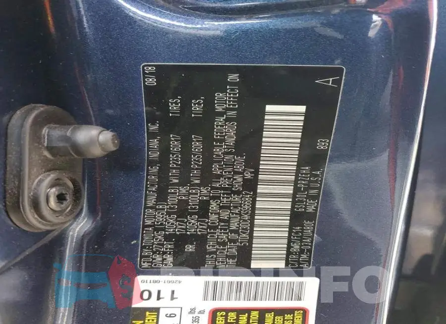 5TDKZ3DC4KS966842 Photo# 14