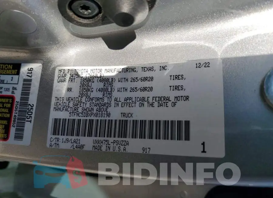 5TFNC5DBXPX018190 Photo# 12