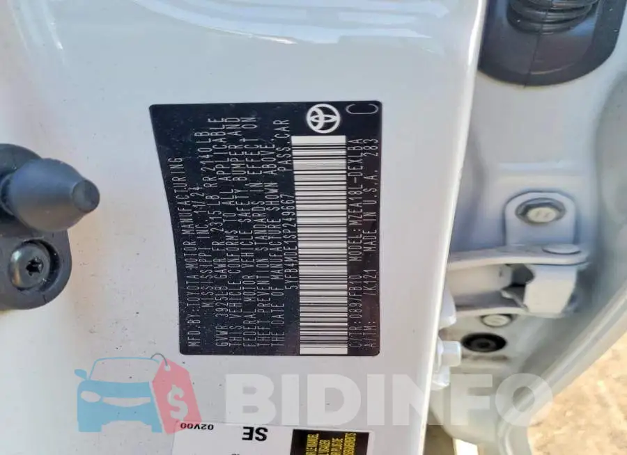 5YFB4MDE1SP249667 Photo# 12
