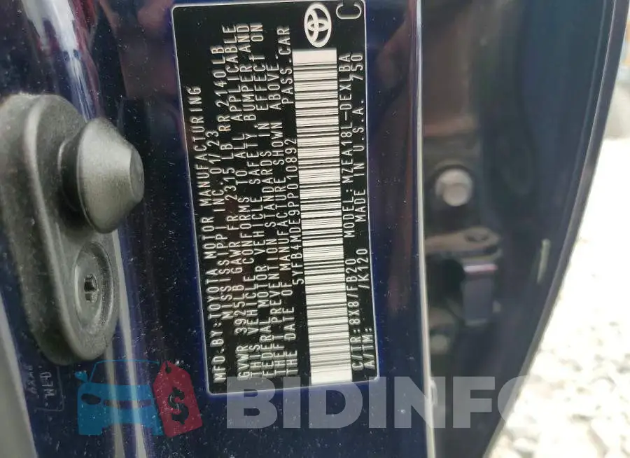5YFB4MDE9PP010892 Photo# 13