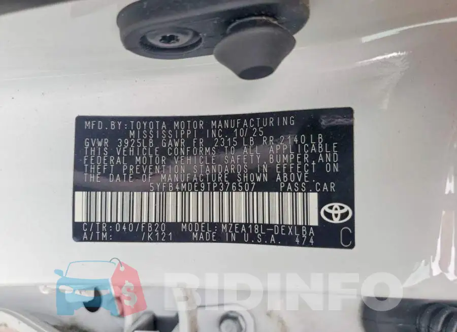 5YFB4MDE9TP376507 Photo# 13