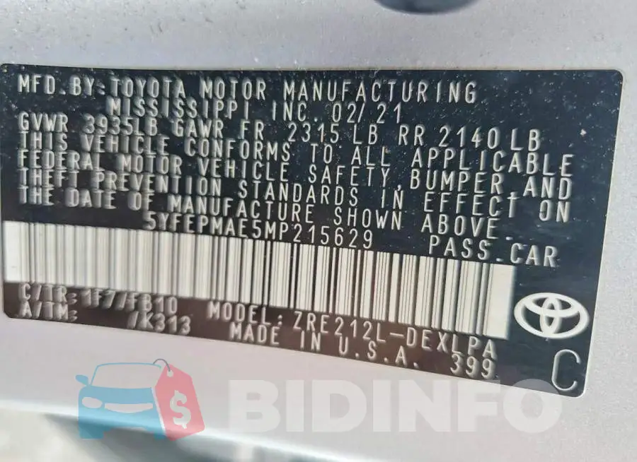 5YFEPMAE5MP215629 Photo# 12