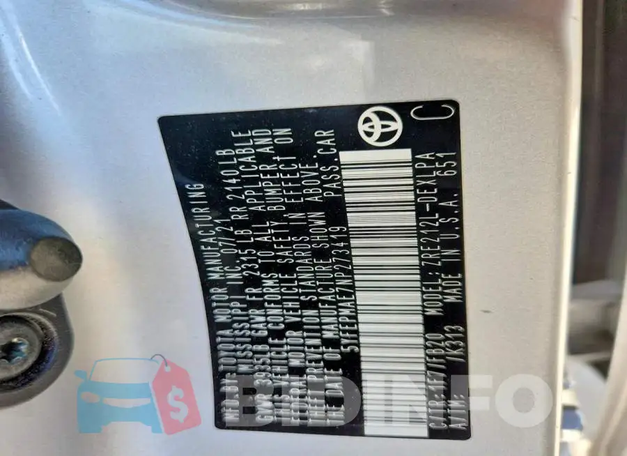 5YFEPMAE7NP273419 Photo# 12