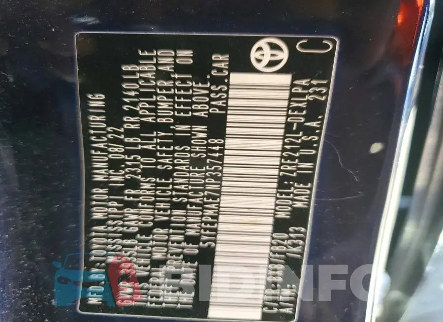 5YFEPMAE7NP357448 Photo# 12