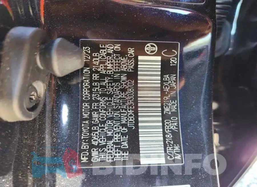 JTDBCMFE3R3038702 Photo# 12