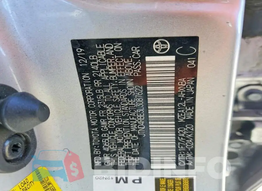 JTND4RBE3L3087622 Photo# 12