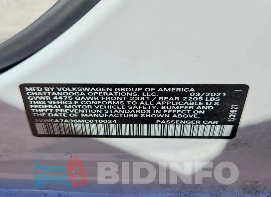 1VWSA7A36MC010024 Photo# 13