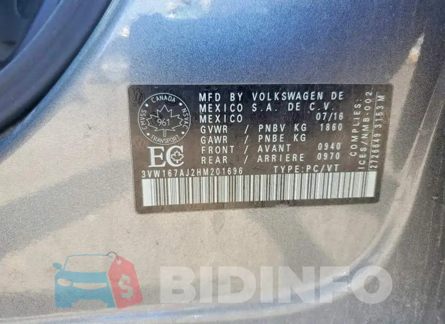 3VW167AJ2HM201696 Photo# 12