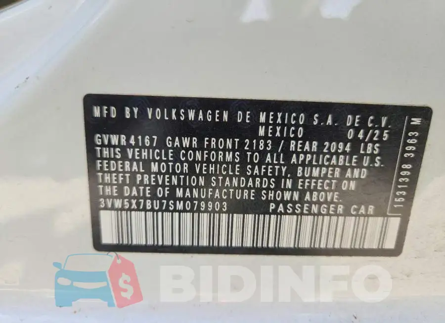 3VW5X7BU7SM079903 Photo# 12