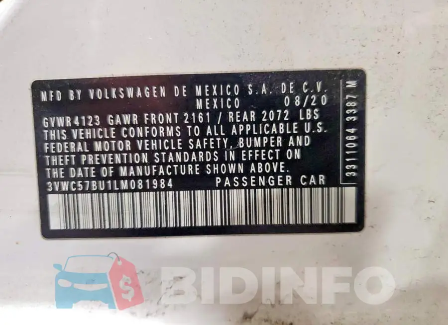 3VWC57BU1LM081984 Photo# 12