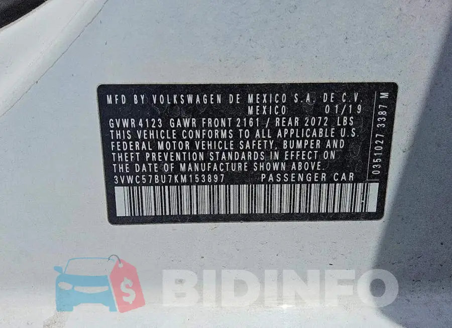 3VWC57BU7KM153897 Photo# 12