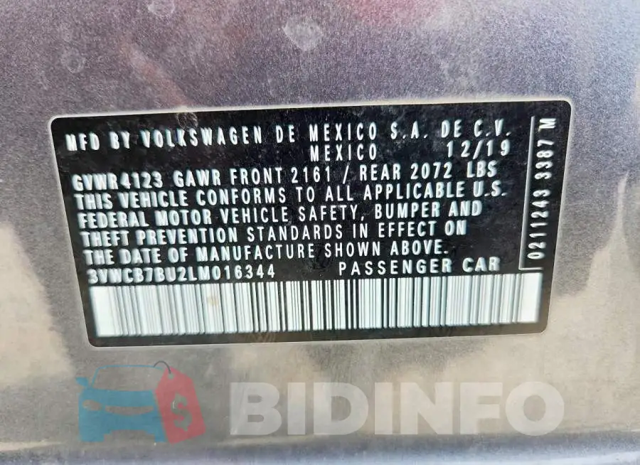 3VWCB7BU2LM016344 Photo# 12