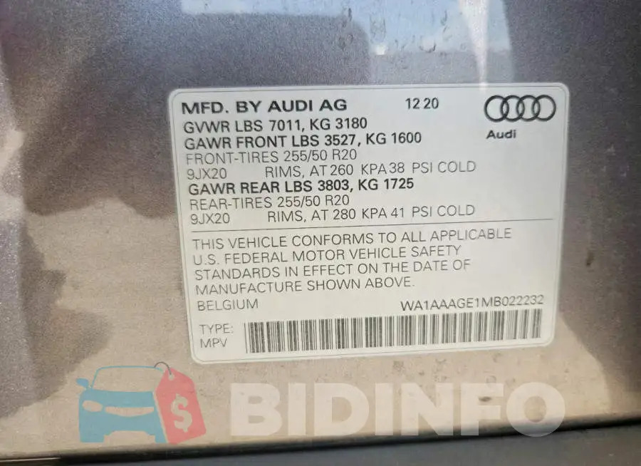 WA1AAAGE1MB022232 Photo# 12