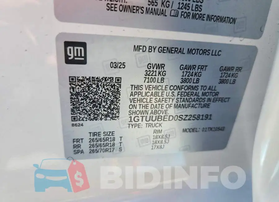 1GTUUBED0SZ258191 Photo# 13