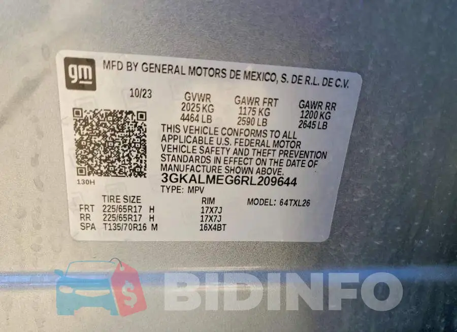 3GKALMEG6RL209644 Photo# 13