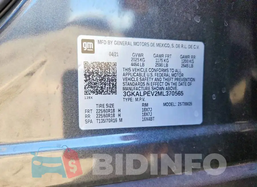 3GKALPEV2ML370565 Photo# 13