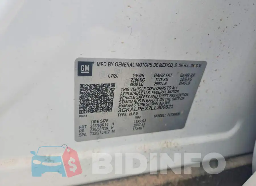 3GKALPEX7LL300821 Photo# 13