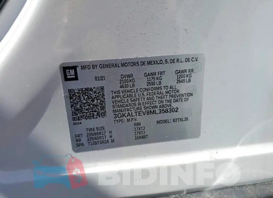 3GKALTEV8ML358302 Photo# 14
