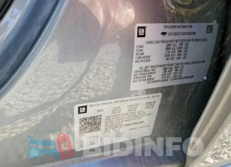 3GTU9CET2MG309398 Photo# 12