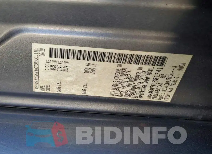 1N4AA6AV7KC381741 Photo# 13